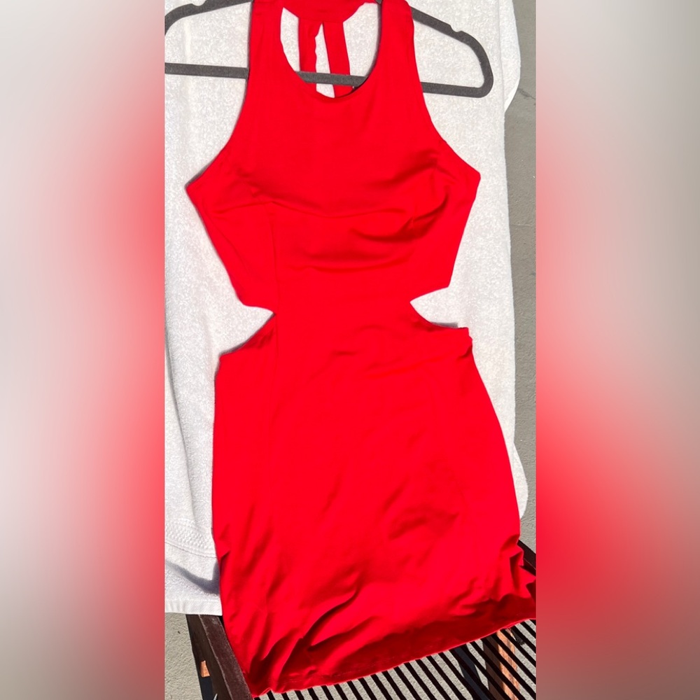 ASOS Red Cutout Knit Stretchy Dress - Size 8